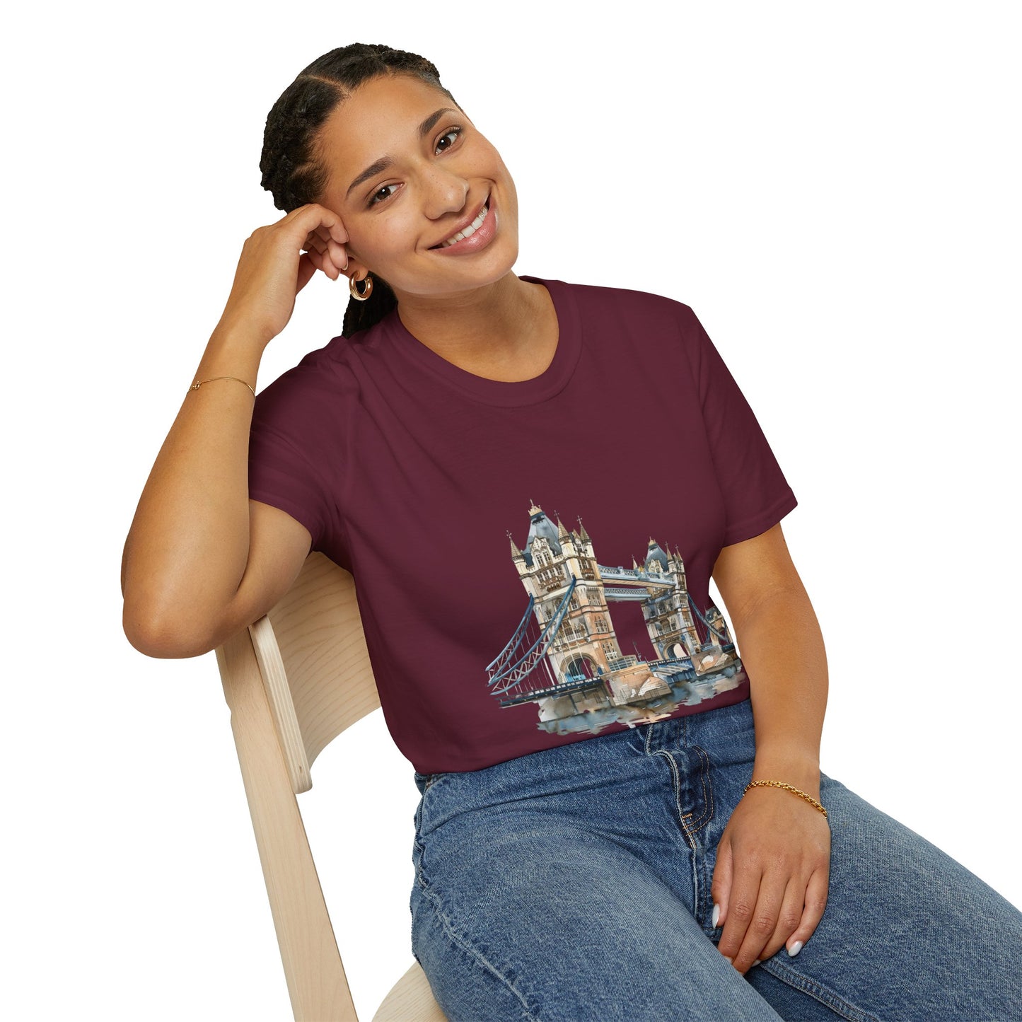 Unisex Softstyle T-Shirt - London Bridge - Iconic Landmark and Historical Beauty