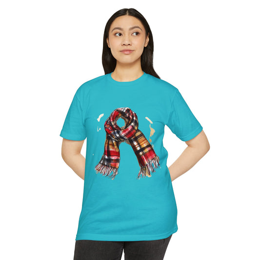 Unisex CVC Jersey T-shirt - Classic British Plaid Scarf Design