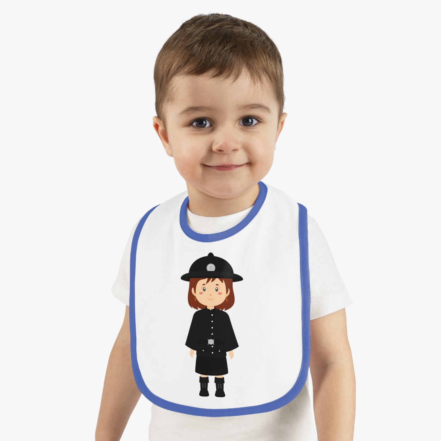 Cute Police Officer Baby Bib, Fun Bib for Baby Showers, Toddler Feeding Bib, Unique Baby Gift, Kids Kitchen Accessories, Holiday Bibs