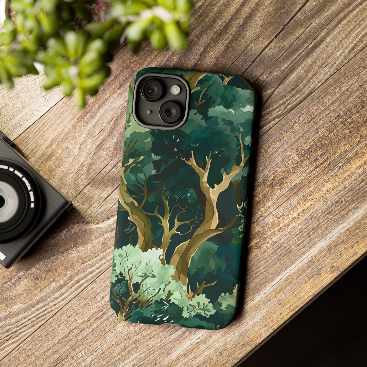 Forest Green Phone Case, Nature-Inspired Tough Cases, Eco-Friendly Gift, Outdoor Lover Accessory, Unique Phone Cover
