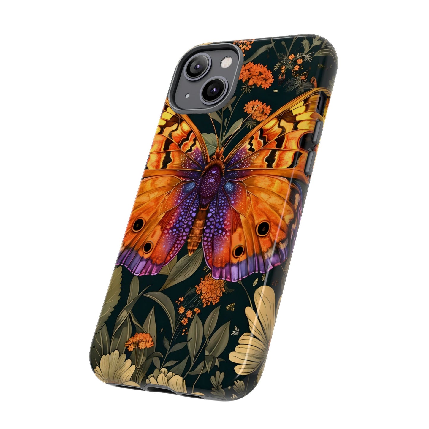Butterfly Phone Case, Tough Cases for Nature Lovers, Vibrant Floral Design, Gift for Her, Cute Phone Accessories, Butterfly Artwork