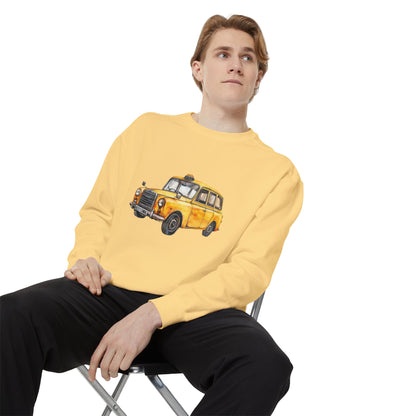Unisex Garment-Dyed Sweatshirt Elegant - British Vintage Car