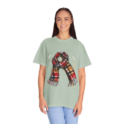 Unisex Garment-Dyed T-shirt - Classic British Plaid Scarf Design