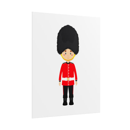 Adorable British Soldier Rolled Posters, Kids Room Decor, Unique Gift, Nursery Art, Educational Wall Art