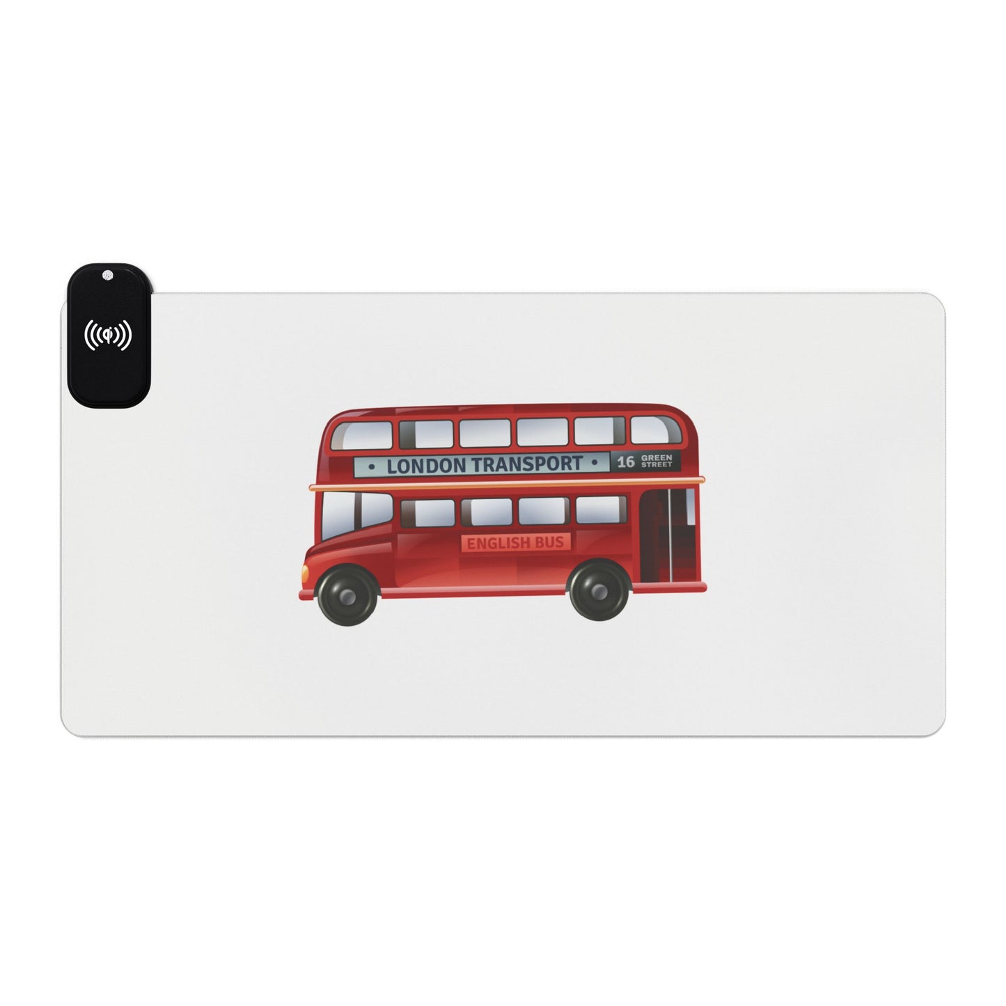 Classic Red Bus Side View - LED Gaming Mouse Pad with Wireless Charging - Perfect for Gamers, Desk Setup, Gift for Tech Enthusiasts, Gaming Accessories, Home [...]