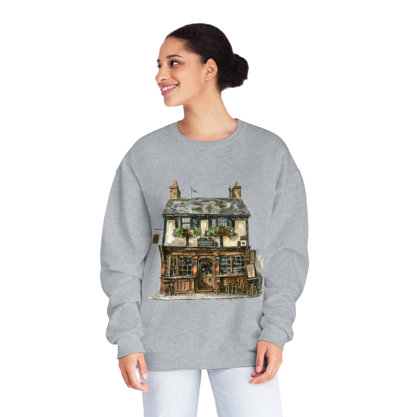 Unisex NuBlend® Crewneck Sweatshirt - Village Serenity - The Classic English Countryside Home