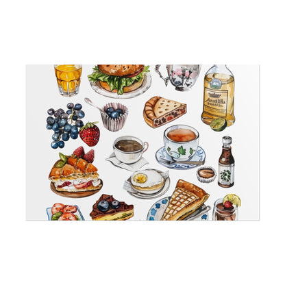 Foodie Wall Art Print, Kitchen Decor, Gourmet Food Poster, Culinary Art for Food Lovers, Cafe Aesthetic Home Decor