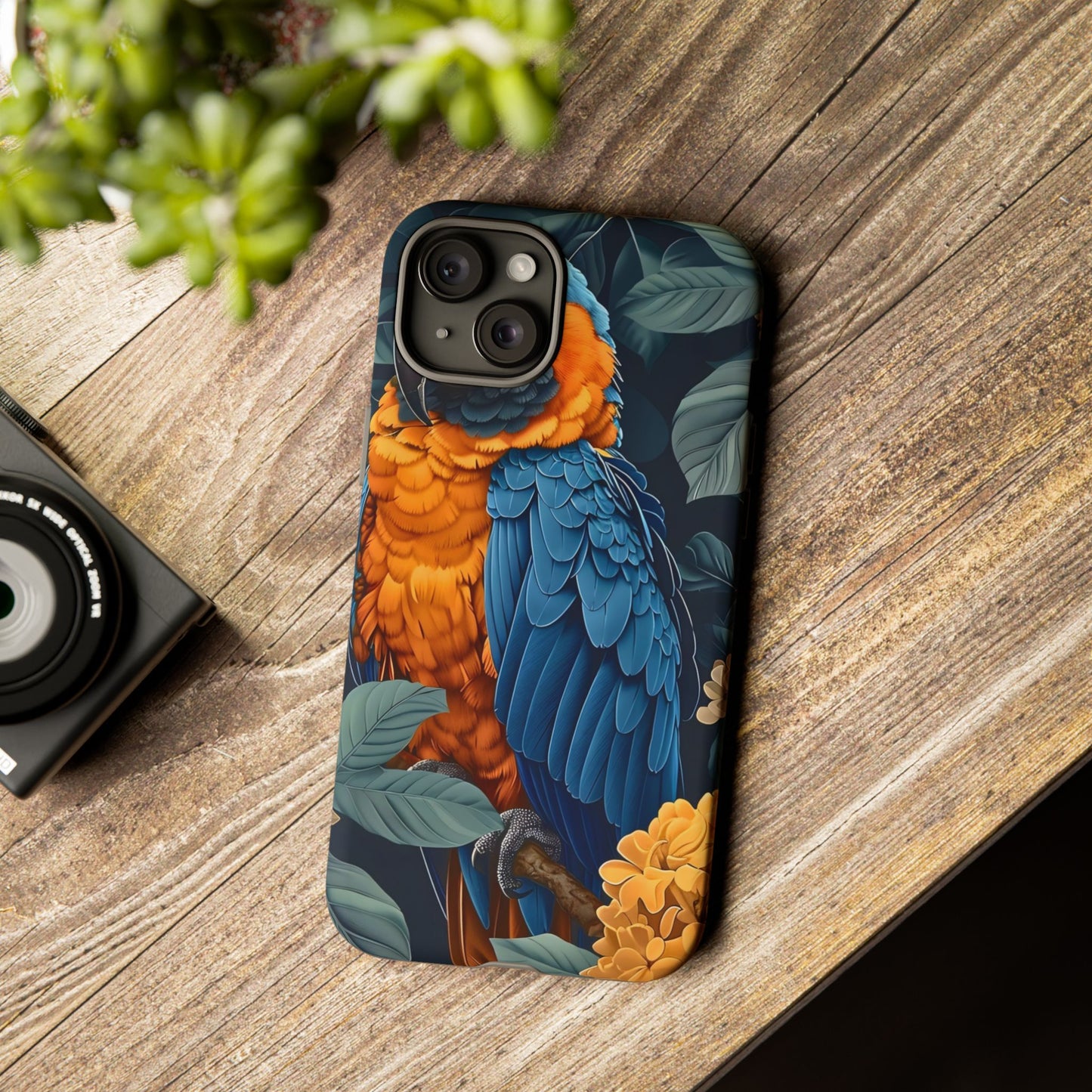 Tropical Parrot Phone Case - Tough Cases, Colorful Phone Cover, Nature Lover Gift, Floral Design, Bird Lover Accessory