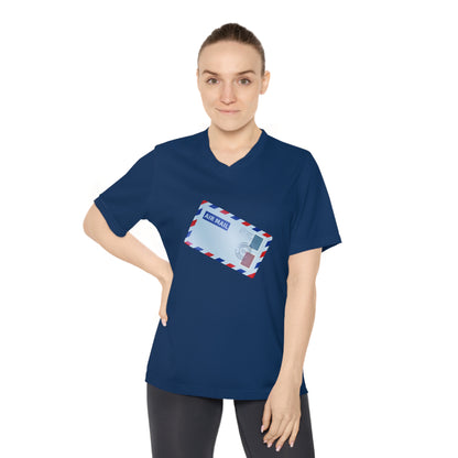 Women's Performance V-Neck T-Shirt | Comfortable Activewear for Travel Lovers - British Air Mail