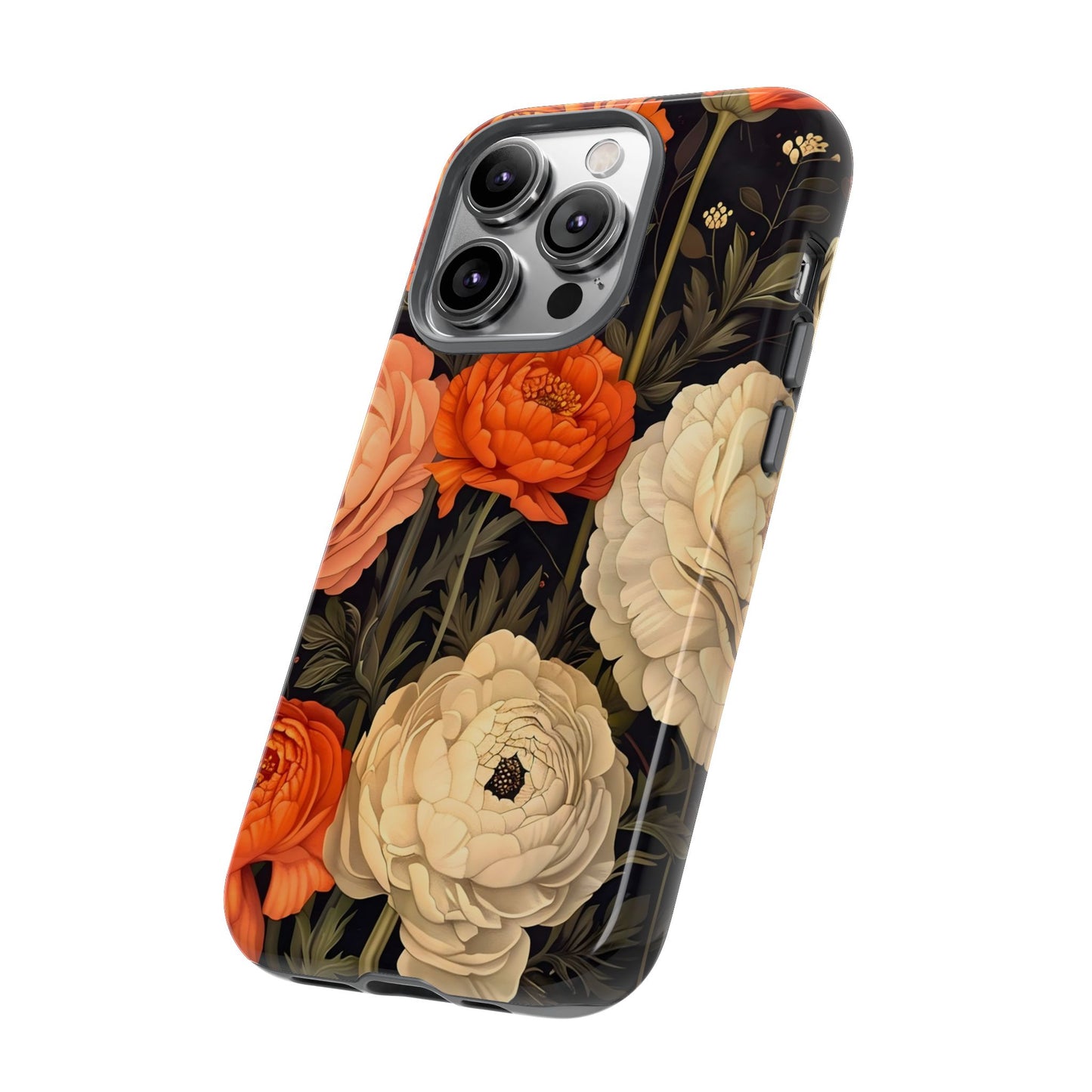 Floral Phone Case with Tough Protection, Blooming Ranunculus Design, Durable Cover, Gift for Flower Lovers, Eco-Friendly Phone Accessory