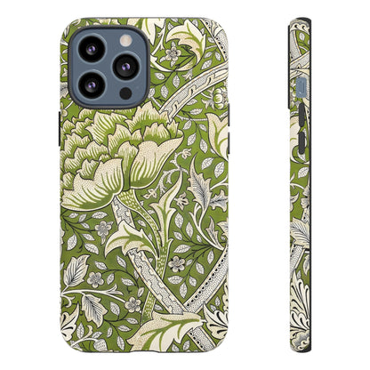 Stylish Phone Case with Floral Design, Durable Protective Cover for iPhone, Unique Gift for Birthdays, Mother's Day, Green Aesthetic