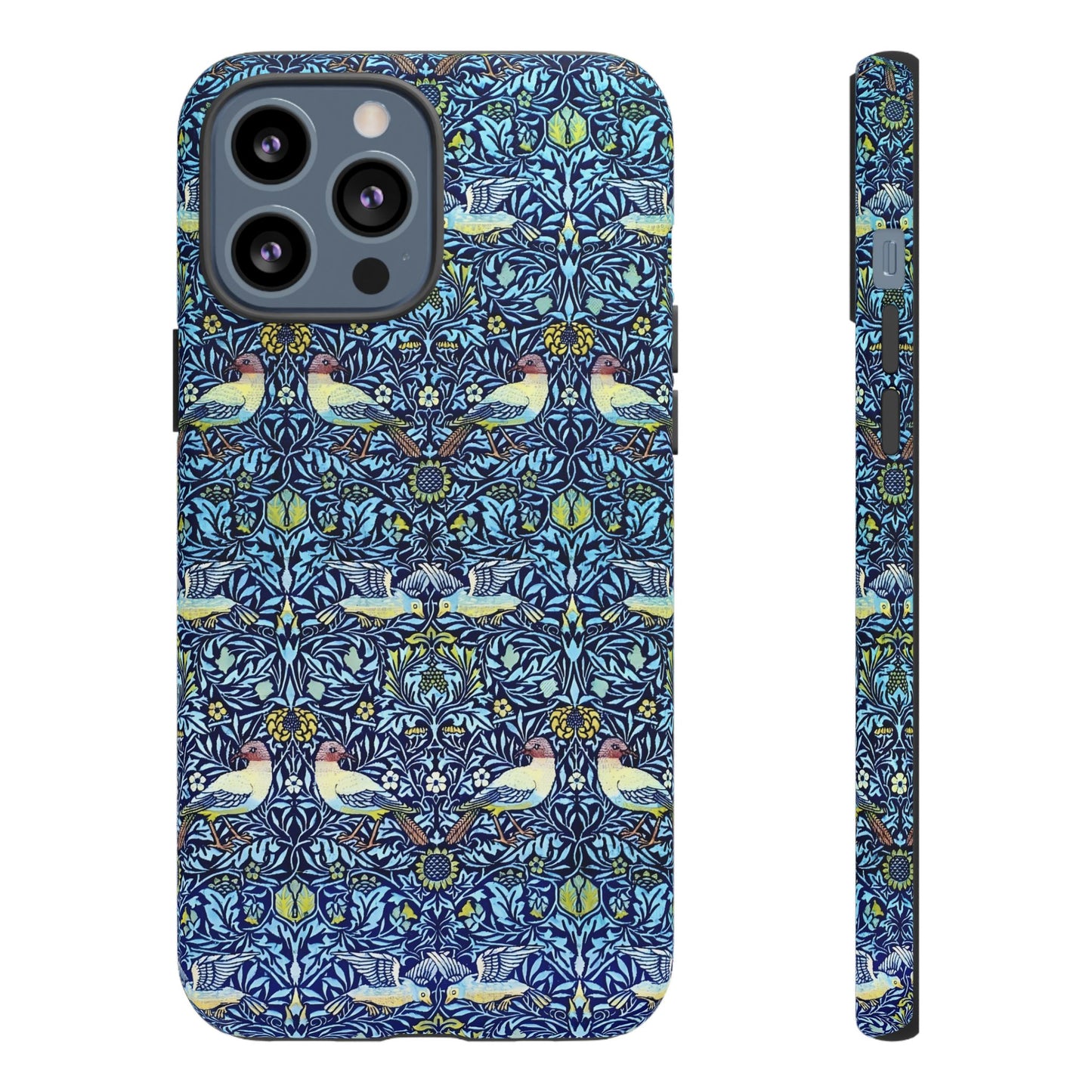 Bird and Floral Pattern Phone Case, Tough Cases, Gift for Nature Lovers, Eco-friendly, Custom Phone Accessories, All-Occasion