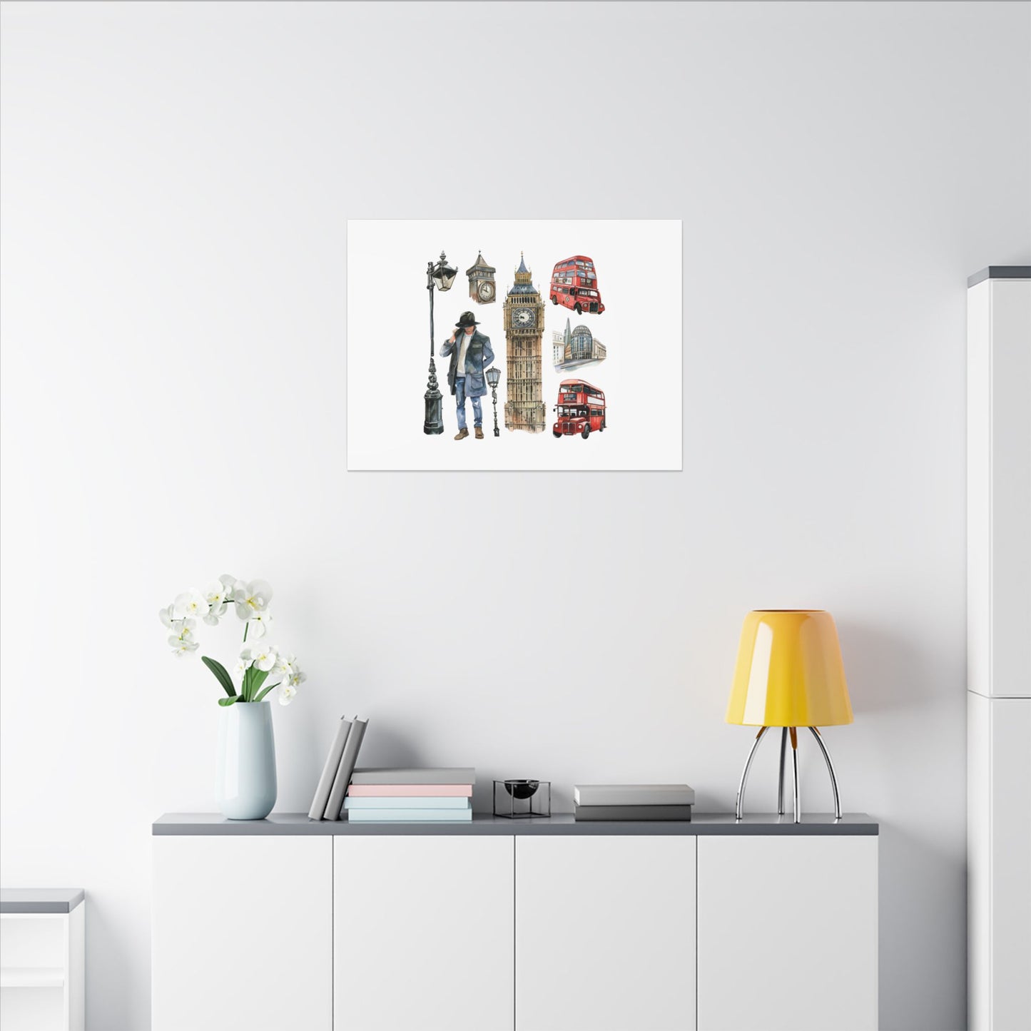 Canvas Art Print, London Skyline, Home Decor, Wall Art, Gift Idea, Travel Memories, Modern Wall Art