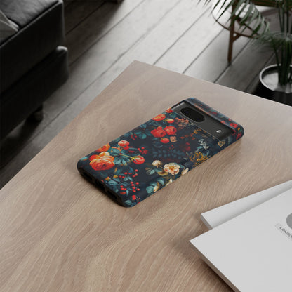 Floral Phone Case, Tough Cases for Protection, Vibrant Floral Design, Chic Gift for Her, Stylish Accessories