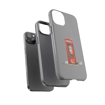 Red Phone Booth Phone Case, Vintage Style Case, Tough Cases for Gifts, Quirky Phone Accessories, Travel Lover's Gift