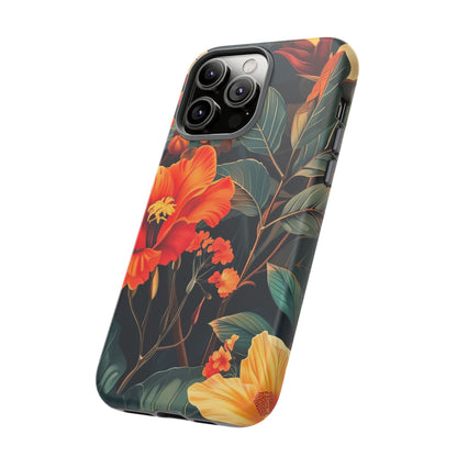 Tough Floral Phone Case | Tropical Vibe, Gift for Nature Lovers, Summer Beach Accessory, Floral Pattern, Trendy Phone Accessories