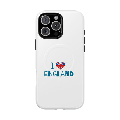 I Love England Magnetic Phone Case | Tough Protective Cover, Travel Gift, Souvenir for England Lovers, Personalized Phone Accessories