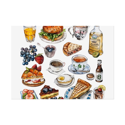Foodie Wall Art Print, Kitchen Decor, Gourmet Food Poster, Culinary Art for Food Lovers, Cafe Aesthetic Home Decor