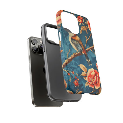 Bird & Floral Phone Case, Tough Cases for Nature Lovers, Gift for Her, Customizable Design, Vibrant Tech Accessories