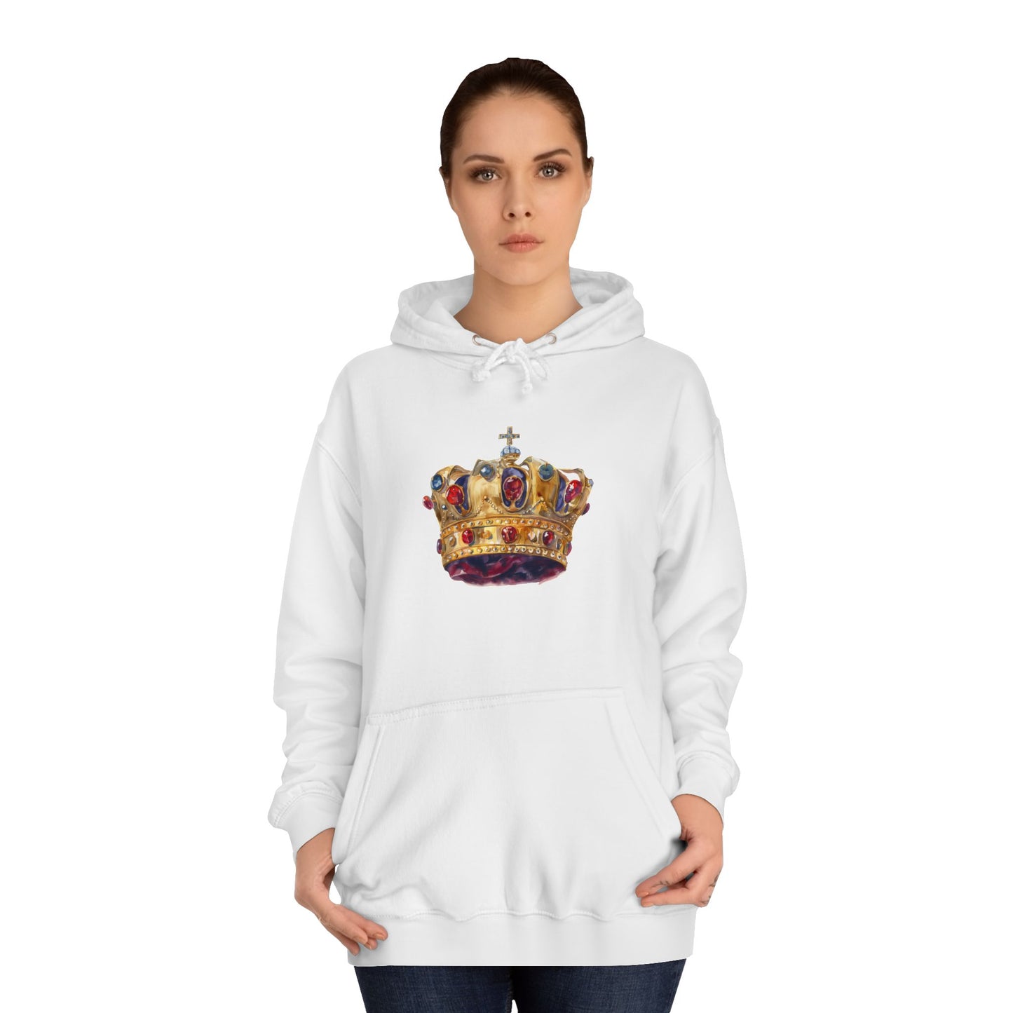 Unisex College Hoodie - British Royal Crown Design