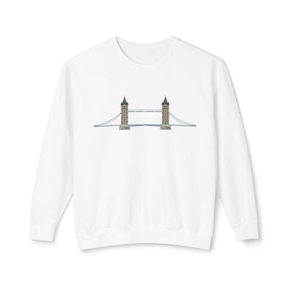 Unisex Lightweight Crewneck Sweatshirt - Tower Bridge - Iconic London Landmark Illustration
