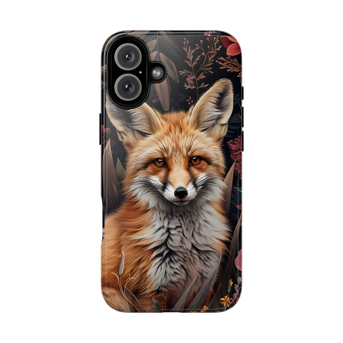 Fox Floral Phone Case, Tough Cases for Animal Lovers, Nature Themed Gift, Cute Phone Cover, Wild Fox Protector