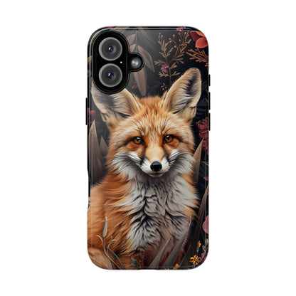 Fox Floral Phone Case, Tough Cases for Animal Lovers, Nature Themed Gift, Cute Phone Cover, Wild Fox Protector