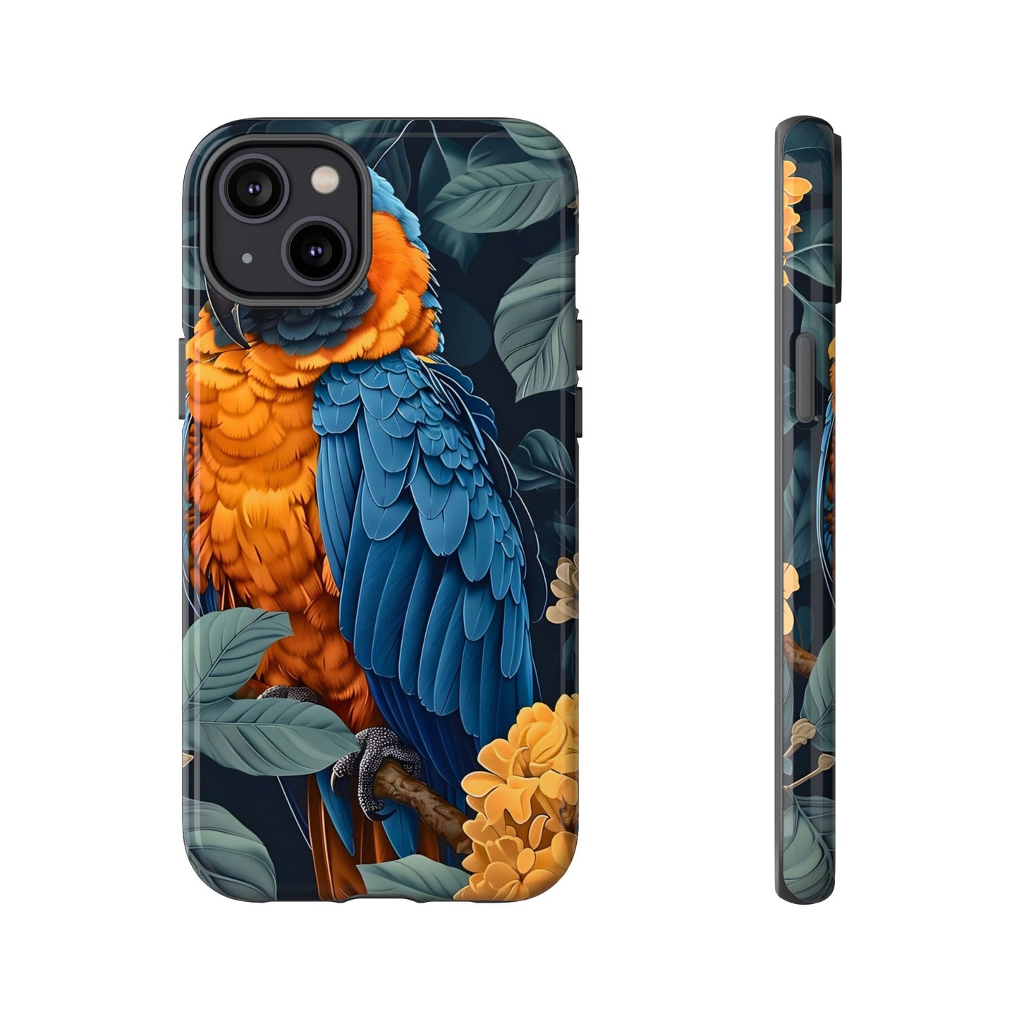 Tropical Parrot Phone Case - Tough Cases, Colorful Phone Cover, Nature Lover Gift, Floral Design, Bird Lover Accessory