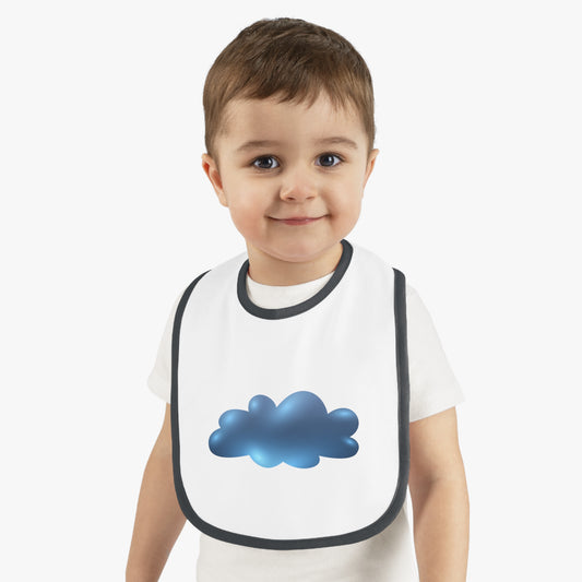 Glitter Cloud Baby Contrast Trim Jersey Bib