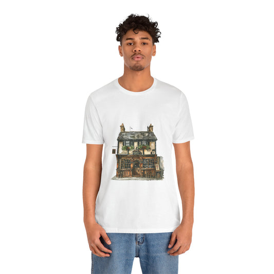 Unisex Jersey Short Sleeve Tee - Charming British Vintage Building