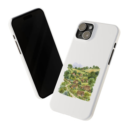 Charming Village Slim Phone Cases - Farmhouse Aesthetic, Rural Life Decor, Nature Gift, Perfect for Travelers