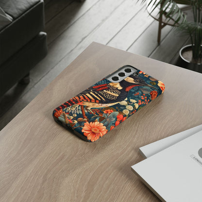 Nature-Inspired Phone Case with Floral Art, Tough Phone Cover, Protective Case, Gift for Nature Lovers, Unique Phone Accessory
