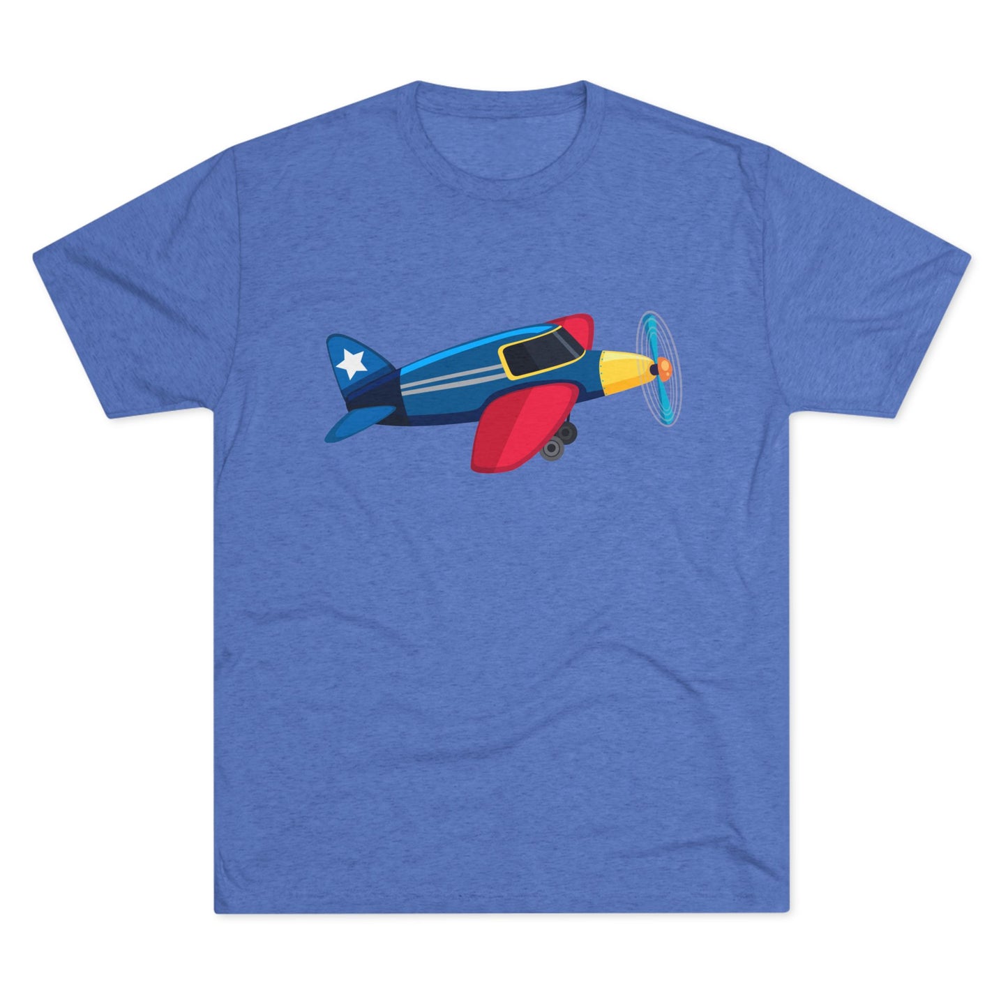 Vintage Airplane Illustration - Retro Aviation Cozy Unisex Tri-Blend Crew Tee