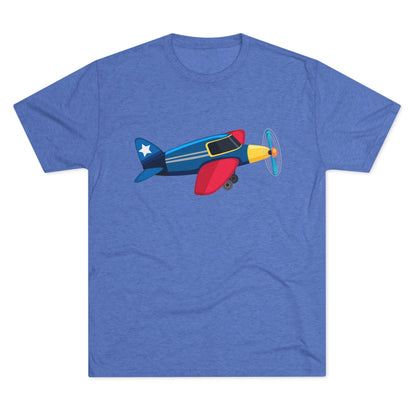 Vintage Airplane Illustration - Retro Aviation Cozy Unisex Tri-Blend Crew Tee