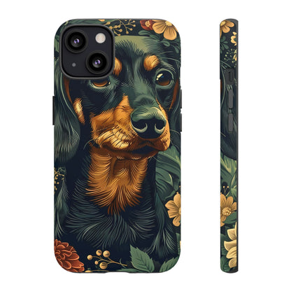Dachshund Phone Case, Floral Pet Phone Cover, Dog Lover Gift, Tough Phone Case, Custom Dachshund Design, Unique Dog Owner Accessory