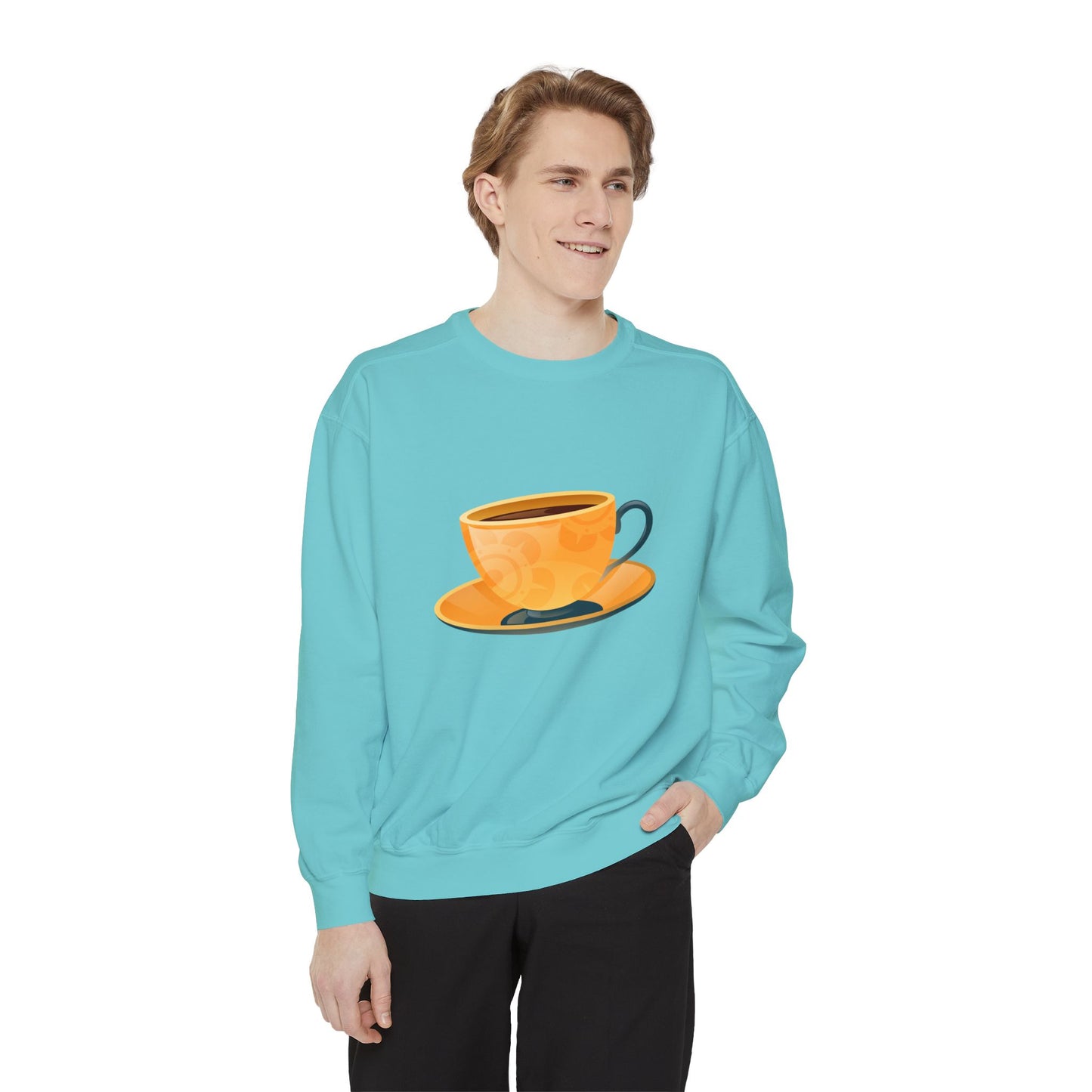 Unisex Garment-Dyed Sweatshirt Classy - Elegant British Tea Cup