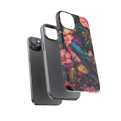 Tough Cases: Vibrant Tropical Bird Phone Case, Floral Smartphone Cover, Nature Lover Gift, Boho Phone Accessory, Cute Bird Case