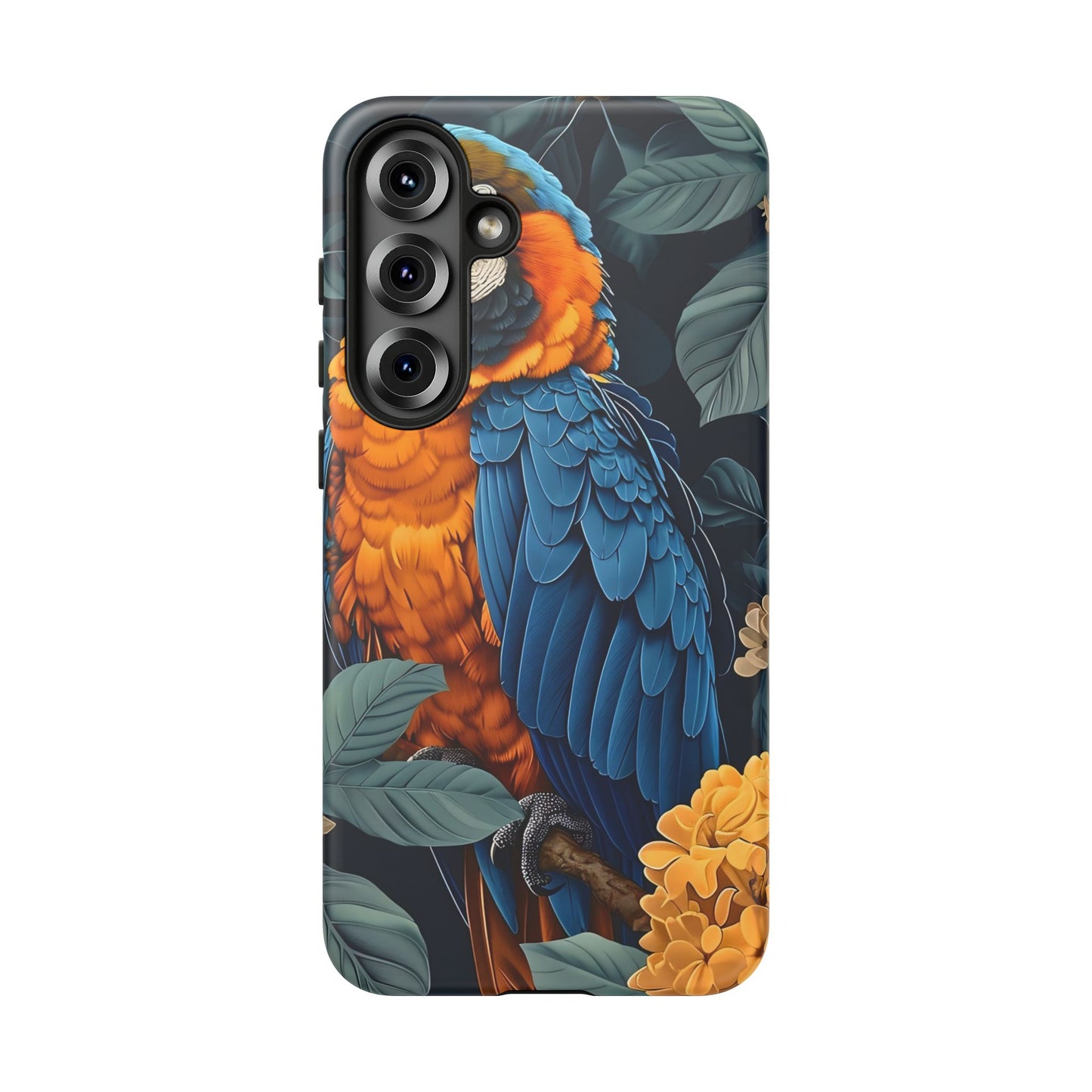 Tropical Parrot Phone Case - Tough Cases, Colorful Phone Cover, Nature Lover Gift, Floral Design, Bird Lover Accessory