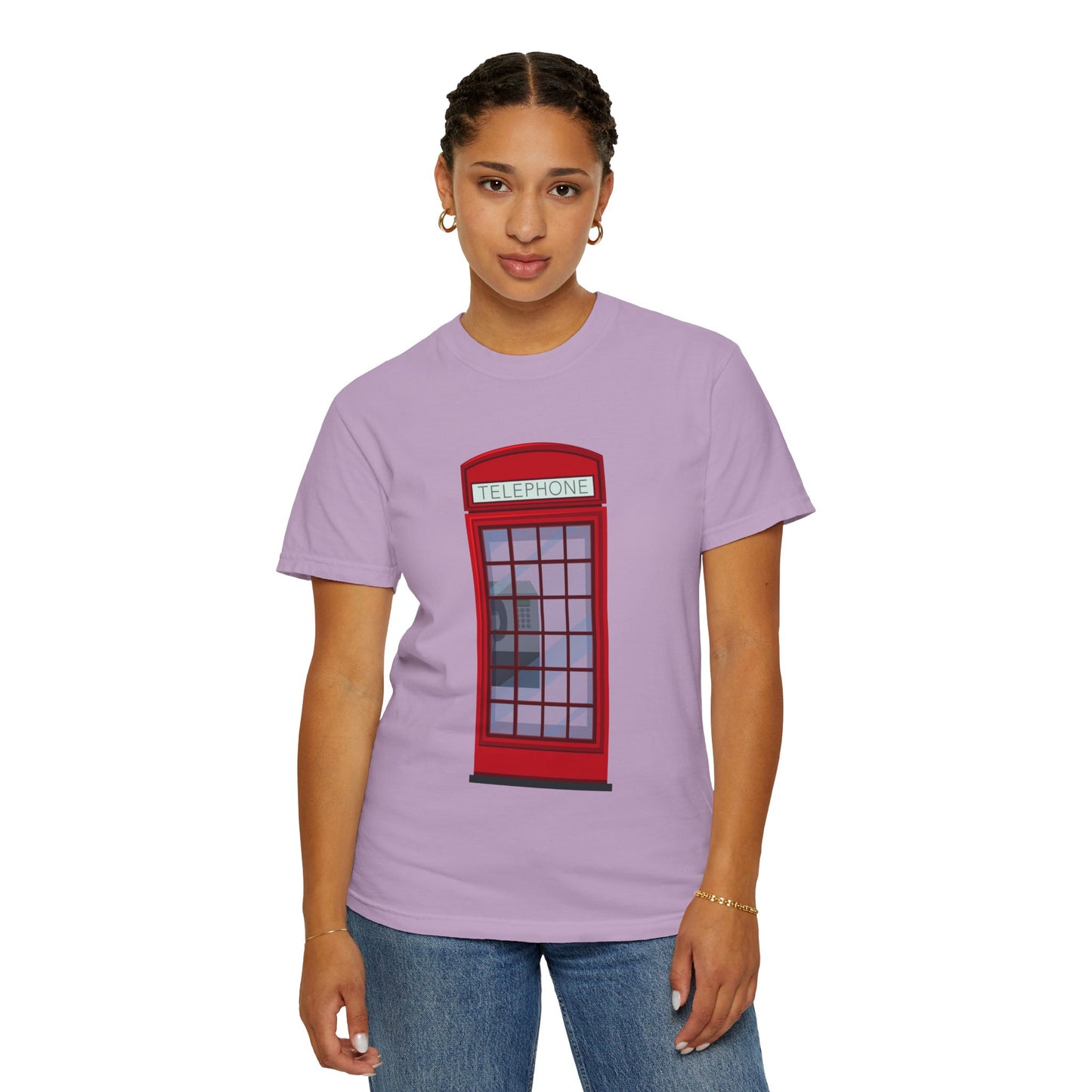 Unisex Garment-Dyed T-shirt - Iconic British Public Telephone