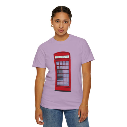 Unisex Garment-Dyed T-shirt - Iconic British Public Telephone