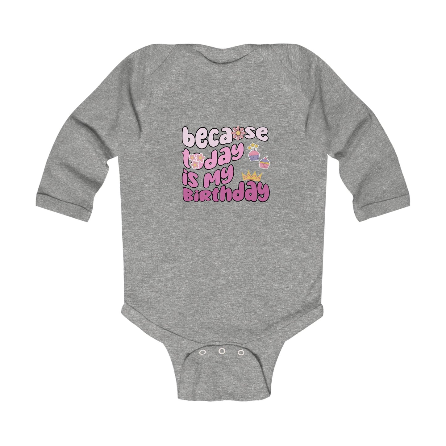 Birthday Celebration Infant Long Sleeve Bodysuit - Cute Design for Baby's Special Day