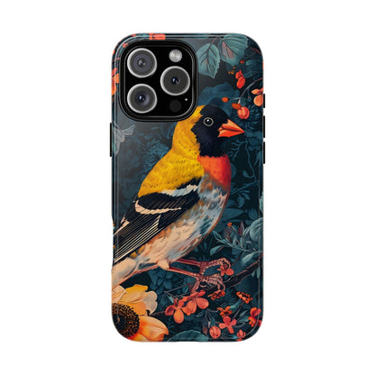 Colorful Bird Phone Case, Floral Phone Cover, Tough Phone Protector, Nature Lover Gift, Botanical Case, Unique Mobile Accessory