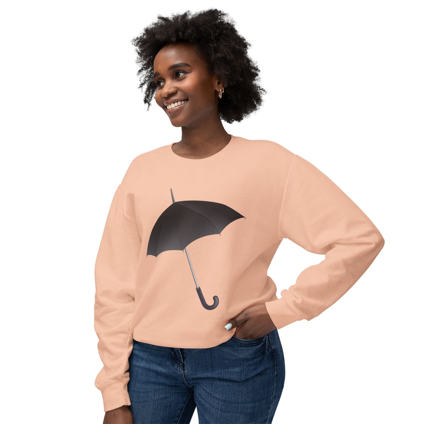 Unisex Lightweight Crewneck Sweatshirt - Regal Royal Umbrella - Elegant and Majestic Design
