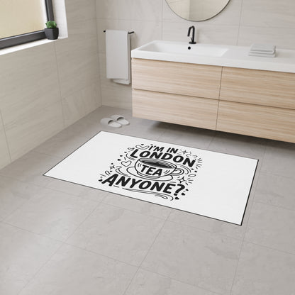 London Tea Heavy Duty Floor Mat - Cute Kitchen Decor, Welcome Mat, Coffee Shop Accessory, Gift for Tea Lovers, Home & Kitchen Item