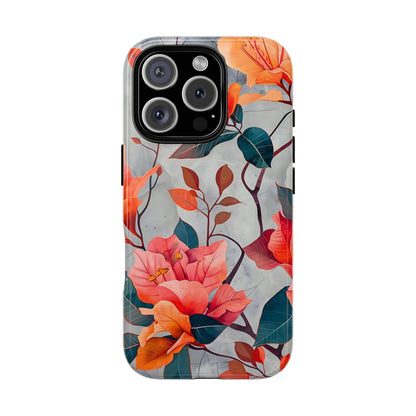 Floral Phone Case, Tough Cases, Flower Power, Gift for Her, Decorative Phone Cover, Trendy Accessories, Everyday Style