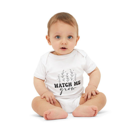 Cute Infant Jersey One Piece - "Watch Me Grow" Bodysuit for Newborns