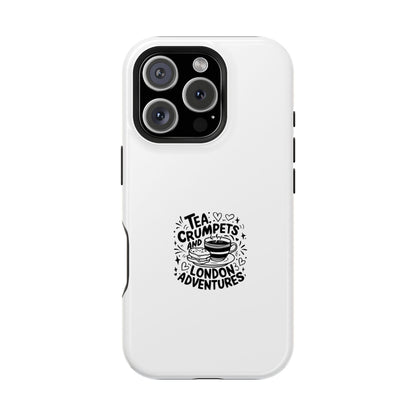 Charming Magnetic Phone Cases, Tea Crumpets Design, Adventure Lover's Gift, London Themed Case, Travel Accessory, Fun Quirky Design