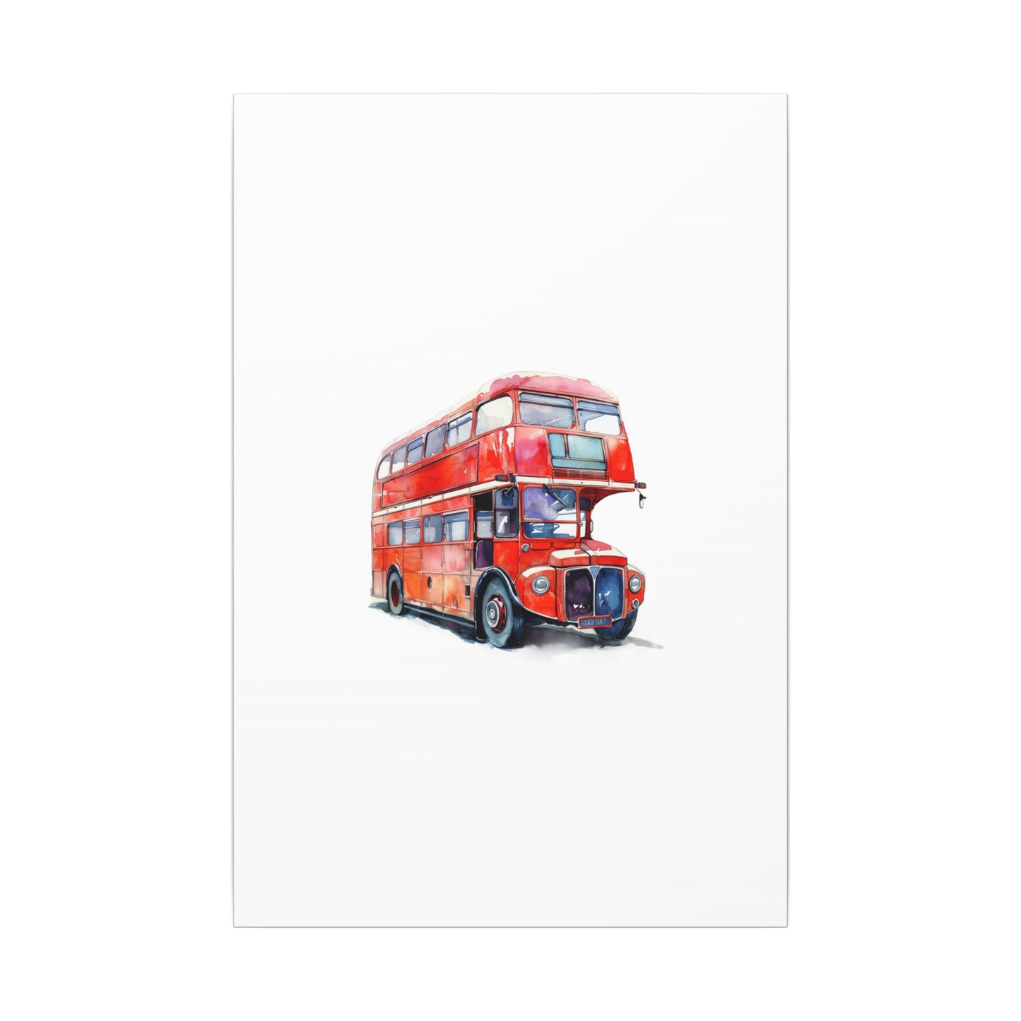 London Red Double-Decker Bus Art Canvas Print, Wall Decor for Travel Lovers, Home Office Gift, Unique Artwork for All Occasions