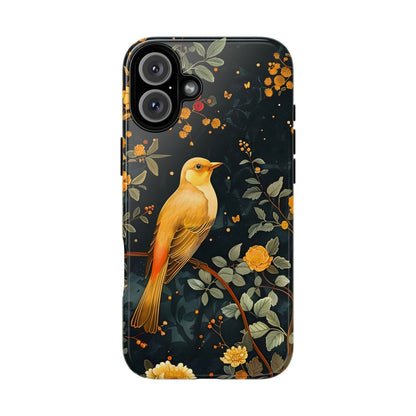 Floral Phone Case, Tough Cases with Bird Design, Nature Lover Gift, Stylish Protection, Birthday Present, Floral Phone Cover