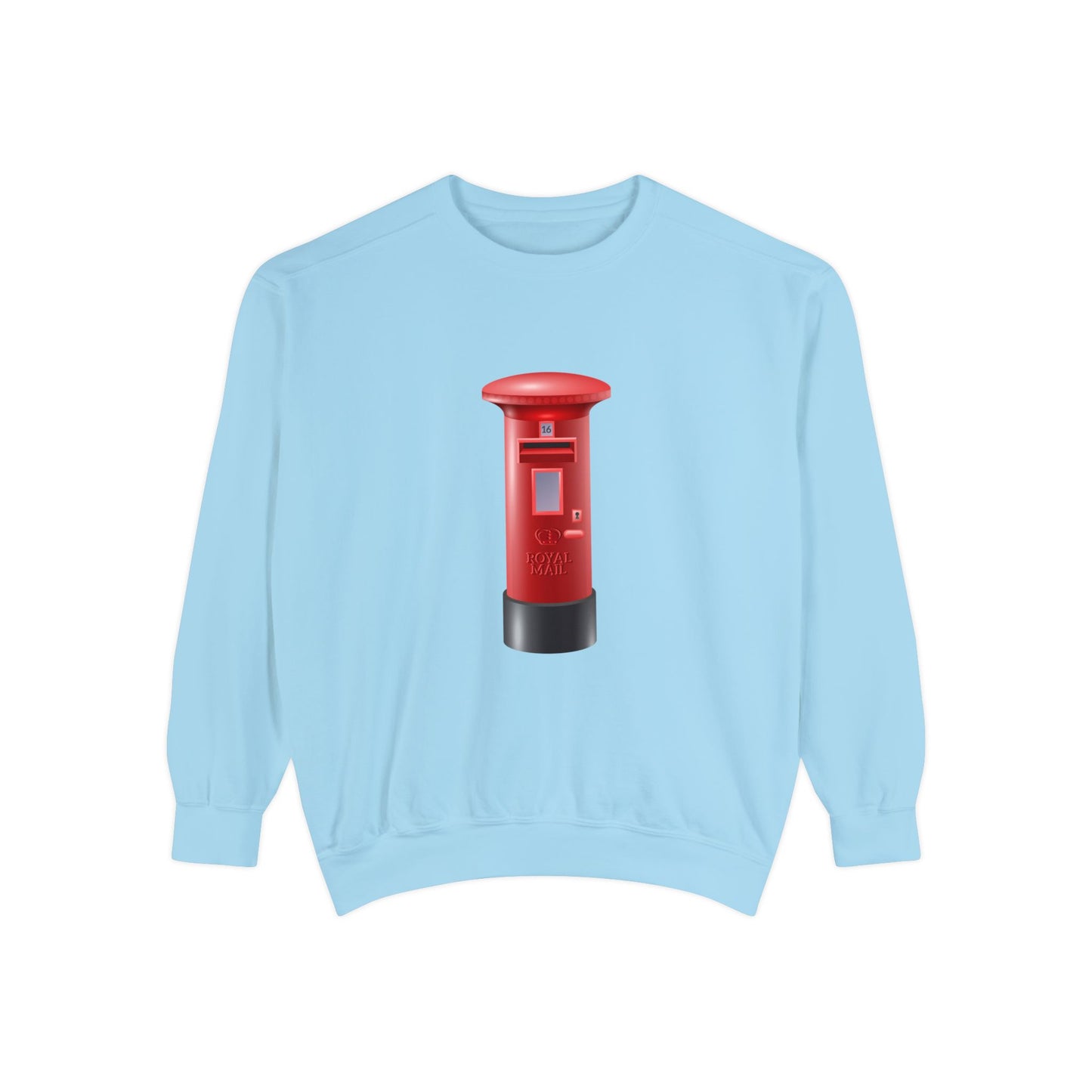 Unisex Garment-Dyed Sweatshirt Durable - Classic UK Royal Mailbox